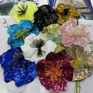 Handmade Beaded Embroidered Patch Fabric Adhesive Performance Clothes Decoration DIY Material Hole Patch Flower Patch