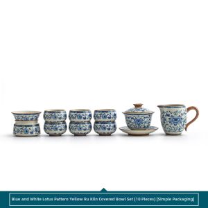 SANXUN | Blue and White Porcelain Lotus Design Tea Set