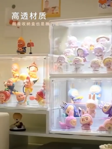 Easyhome.sg LED Light Figurine Display Case / Magnetic Door / Stackable / Type-C Powered