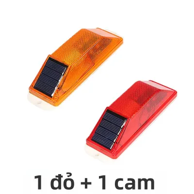 2 Chiếc Đèn Cảnh Báo Năng Lượng Mặt Trời LED Đèn Báo Hiệu An Toàn Khi Lái Xe Ban Đêm Đèn Cảnh Báo Giao Thông Với Cầu Nối Điều Khiển Bằng Chip Để Tăng Cường Tầm Nhìn