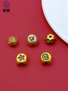 ลูกปัดแยกส่วนโลหะผสมทองแดง ลูกปัดตกปลา หินตกจากดาว ใบสี่เหลี่ยม สีสาน ลูกปัดนำโชค ลูกปัดสร้อยคอ สร้อยข้อมือ อุปกรณ์งานฝีมือ DIY