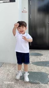BE135 Bộ áo thun polo quần đùi BERNIE quần áo cho bé trai phong cách Hàn Quốc