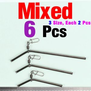6Pcs Brass Tube Fishing Balance Connectors Anti-Tangle Booms Sea Fishing Tackle Small 7cm/9cm/12cm Accessory