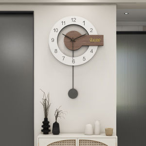 💥Dream Best🔥 Minimalist Nordic Series Swing Wall Clock New Hot Sale Home Living Room Simple and Fashion Mute Creative Vintage Clock Art Decorations 65*43cm