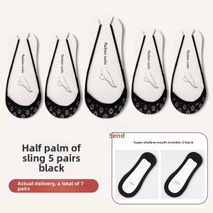 JIAZINI | Summer Womens Invisible Socks Thin Strap Anti-slip No Slip Heel Half Palm Invisible Boat Socks Nylon Fabric Ultra Thin