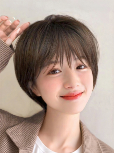 MENGSIQIAN | Natural Look Full Head Human Hair Wig Bob Style For Round Faces