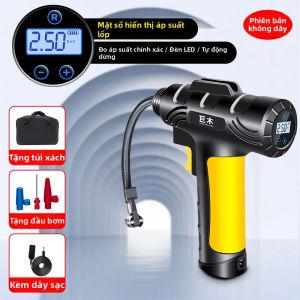 Bơm Khí Không Dây Di Động Có Đồng Hồ Đo