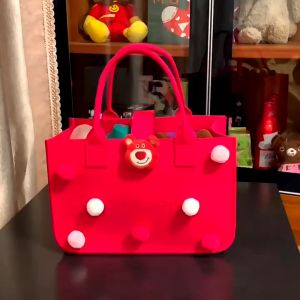 Túi xách tote vải nỉ xốp đứng dáng form siêu nhẹ hoạ tiết hoạt hình dễ thương