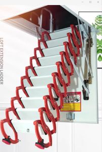 Attic Telescopic Ladder 3.5M Attic Retractable Staircase Lifting Telescopic Ladder Home Villa Stretch Folding Invisible Ladder