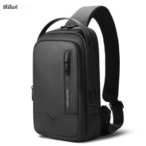 อัศวินผู้กล้าหาญคุณภาพกระเป๋าสะพายข้างมัลติฟังก์ชั่นสำหรับผู้ชาย USB ชาร์จไหล่กระเป๋าผู้ส่งสารกันน้ำกระเป๋าเดินทาง