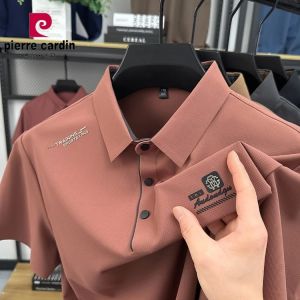 Áo Thun Polo Pierre Cardin Ice Silk Tay Ngắn Mùa Hè Mới Cho Nam Công Sở Thường Ngày Mỏng Liền Mạch Tay Ngắn Thời Trang Thành Phố