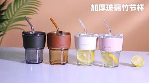Coffee Cup with Straw&Cover Double Wall Glass Mug Heat Resistant Drinkware Clear Coffee Mug Hot and Cold Dual-use Office Household Supplies for Men and Women /glasses for Drinking Water or Coffee Tumbler/magic Mug Suitable for Gifts