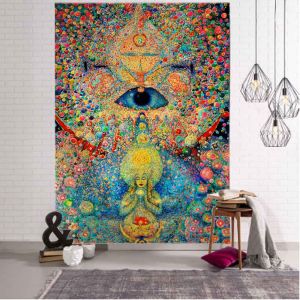 VIKAMA Cosmic Mandala Tapestry Gradient Nebulae Living Room Meditation Room Scandinavian Bohemian Spiritual Art Decoration