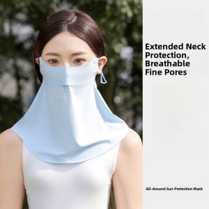 miiow | Womens Ice Silk Sun Protection Mask Breathable Summer Cycling Face Shield Full Face Neck And Eye Protection UV Protection
