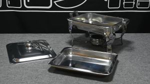 Stainless Steel Food Tray Food Warmer 6L Chafing Dish Square with Fuel Holder For Catering Buffet Set of 6 UNIBEST