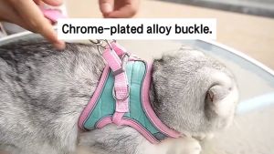 [24HR SHIP] CAT DOG HARNESS LEASH BREATHABLE VEST PLAIN FLOWER DESIGN for Puppy with Flower Decoration
