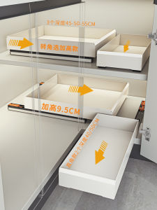Kitchen Corner Pull out Spice Storage Rack Slide Track Drawer Style Narrow Cabinet Ultra Deep Cabinet Organizer Single Layer
