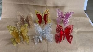 Christmas butterfly Christmas tree decoration Christmas flower branchArtificial DIY Crafts Christmas Decor