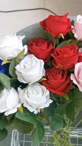 1PC Velvet Flowers Artificial Long Stems Realistic Silk Rose Bouquets Wedding Decorations Bridal Shower Faux Floral Arrangements Spring Party Home Table Decor
