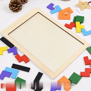 BW-M334 Puzzle Wooden Intellegence Mainan Kayu Anak / Tetris Block Mainan Edukasi Anak / Puzzle Kayu Balok Susun Rainbow Anak / Russian Block Toys Kids Import
