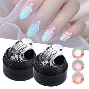 15g Clear Non Stick Hand Extension Gel Nail Polish for 3D Shaping Nail Art Solid Milky Jelly Hard Gel for Fake Nail Builder Gel