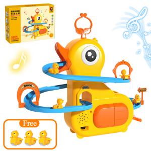 Yellow Duck Climbing Stairs Track Toy Baby Interactive Toy Electronic Educational Music Toys For Kids Gender-Neutral Toy