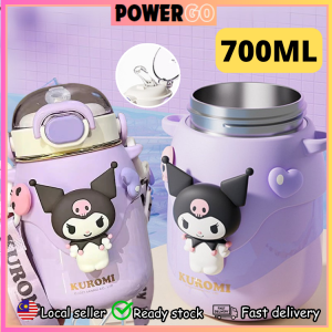700ml Sanrio Bottle 316 Stainless Steels Kuromi Tumbler Bottle Leakproof Convenient Dual-Drink Straw Botol Vakum Tumbler