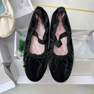 Continued Popularity ~ South Korea Single ~ Silk Fabric Ballet Slipper Bows Mary Jane round Head Pleated Student Flats Women