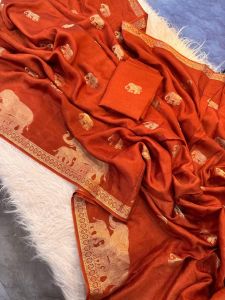 Soft Russian Khadi Georgette Sarees