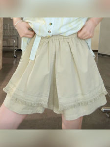 Váy Ngắn Cạp Cao Không Đều Cho Nữ Mùa Hè 2025 Váy Ngắn Xếp Ly Viền Màu Trơn Phong Cách Công Sở Thiết Kế Đa Năng