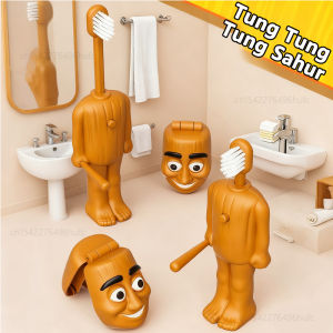 Brainrot Tung Sahur Kids Toothbrush Cartoon Funny Tun Tung Sahur Figures Teeth Brush Protable Travel Toothbrush for Children