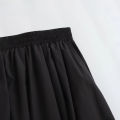 Mooyufon Nữ Vintage Chic Cao Cấp Chân Váy Dài Chữ A Màu Đen Xếp Ly Rộng Thường Ngày Dài Đến Giữa Bắp Chân Thời Trang Mùa Xuân Dành Cho Nữ Trung Niên. 