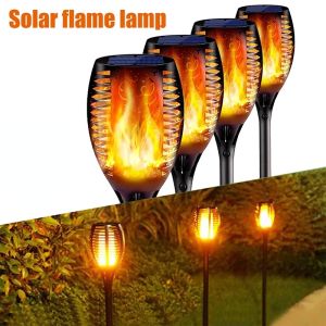 12/33/51/72/96 LED Solar Flame Lamp Outdoor Solar Torch Lights Waterproof Landscape Lawn Lamp Dancing For Garden Decor