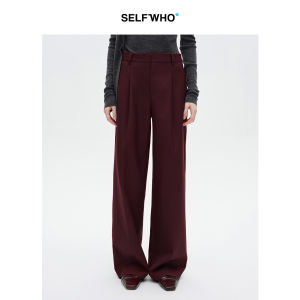 Wool Blend Single Pleat Casual Dress Pants