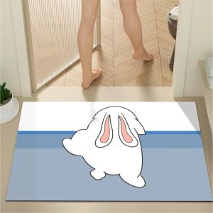 Bathroom Non Slip Floor Mat Toilet Bathroom Entrance Door Waterproof Floor Mats Diatom Mud Absorbent Pad Bathroom Mat Mat