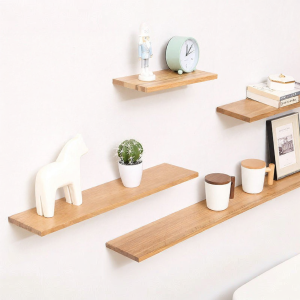 YUANSHI YUANSU | Solid Wood Wall Shelf For TV Background Nordic Modern Simple Design