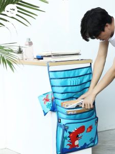 ถุงผ้าเก็บหนังสือแบบแขวน "มนุษย์อวกาศ" สีน้ําเงิน