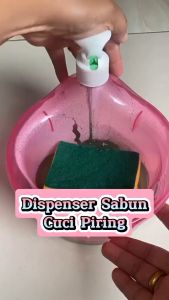 CANA DISPENSER SABUN CAIR 2 IN 1 GRATIS SPONS CUCI PIRING DISPENSER SOAP PUMP POMPA WADAH SABUN CAIR