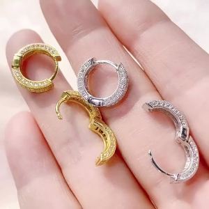 Trendy Black Copper Zirconia Round Earrings For Women Girls Lover Green Metal Crystal Earring Party Birthday Daily Jewelry