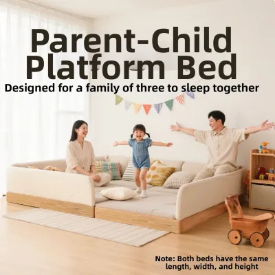NUOMU | Parent-Child Family Wooden Montessori-style Large Bed