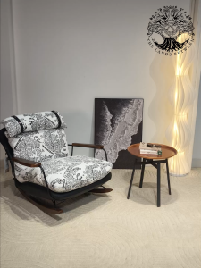 Ghế thư dãn RETRO ROCKING MOUNTAIN TIGER nhập khẩu ghế lười đọc sách bập bênh phối gỗ cổ điển