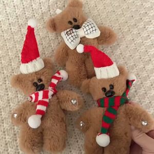 Gấu bông mini ông già Noel Teddy size nhỏ 15cm cute đáng yêu búp bê thú nhồi bông trang trí cây thông Giáng Sinh