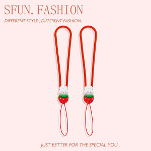 Cute Rabbit Silicone Phone Strap Keychain Dangle Lanyard Anti-Lost Digital Accessories Universal Mobile Phone Short Hanging Rope