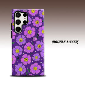 BILIBILI | Purple Daisy Floral For Samsung Galaxy S26 S25 S24 A56 A36 Dual Layer Luxury Fashion Full Lens Protective Case
