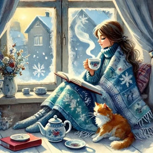 HUACAN Winter Snow Diamond Mosaic Woman Girl Portrait Handicrafts Diamond Painting Coffee Cup Cat Wall Decor Rhinestones