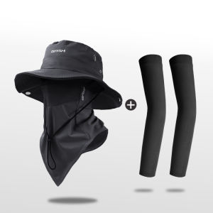 3pcs Hats face masks and ice silk sleeves sunscreen fishing hats fisherman hats suitable for outdoor activities and work