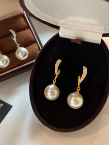999 Pure Silver Pearl Earrings Womens Luxury Elegant White Australian Pearls Fashionable Jewelry Hoops Earrings
