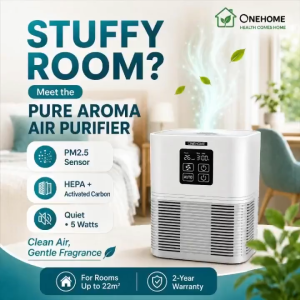 ONEHOME Air Purifier for Home Pets Bedroom H13HEPA Air Filter Cleaner for Smoke Dander Pet Odors with Fragrance Function | Penapis Udara | Home Air Purifiers Anti-PM2.5 Virus Bacteria Smoke Dust Removal Cleaner Sterilizer |  空氣淨化器