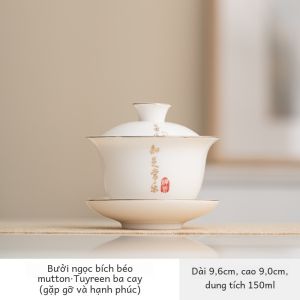 Dehua Trắng Sứ Đơn Nắp Bát Trà Gốm Brewing器 Sử Dụng Tại Nhà Gongfu Sancai Trà Bát Phong Cách Truyền Thống Trung Hoa