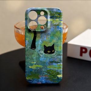 Black Cat in Flower Garden For iPhone 17 16 15 14 13 12 Pro Max Slim Shockproof Cover for iPhone Air Case Blank